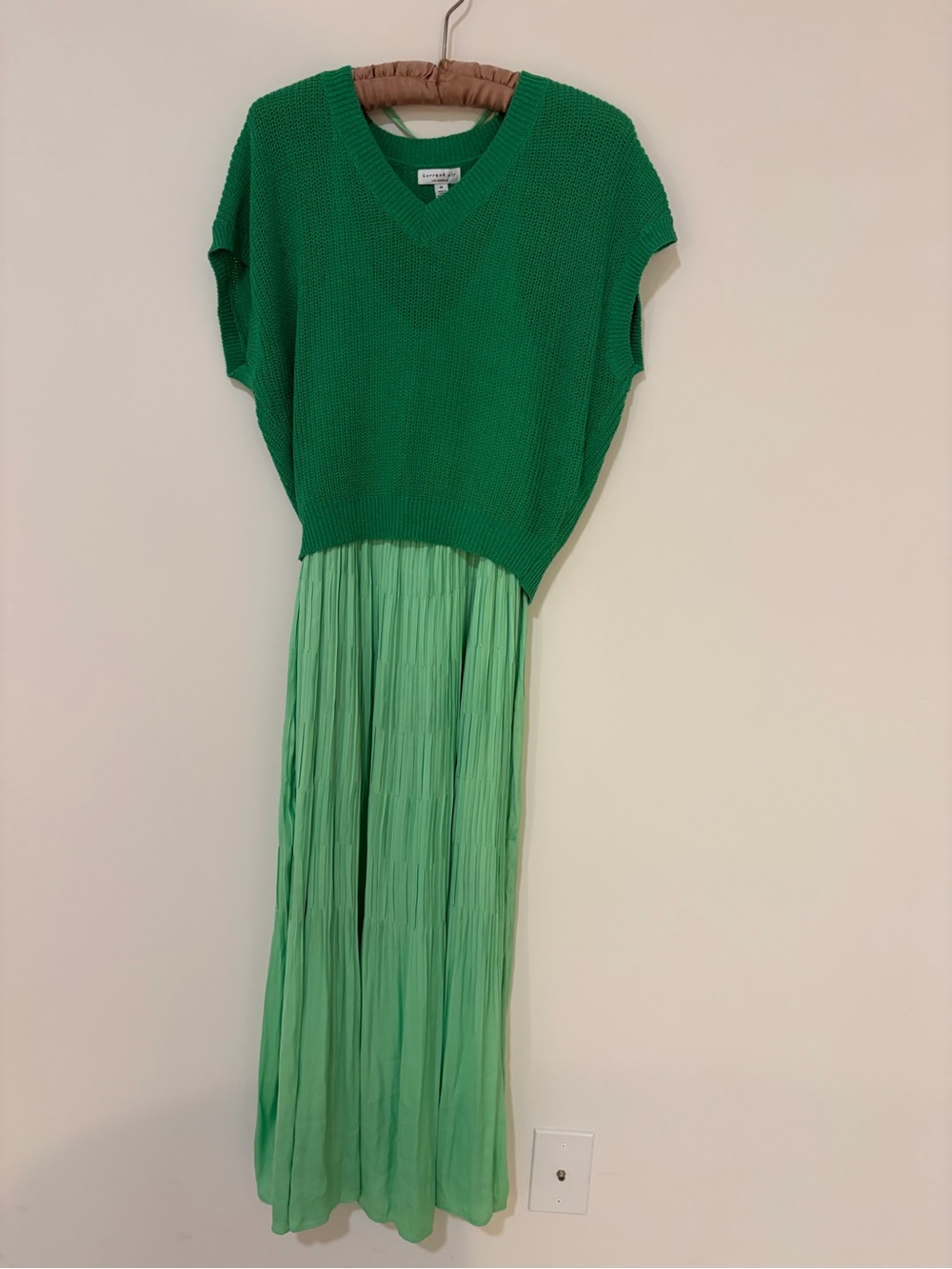 Current Air Mint Green Slip Dress 2 piece with V-Neck